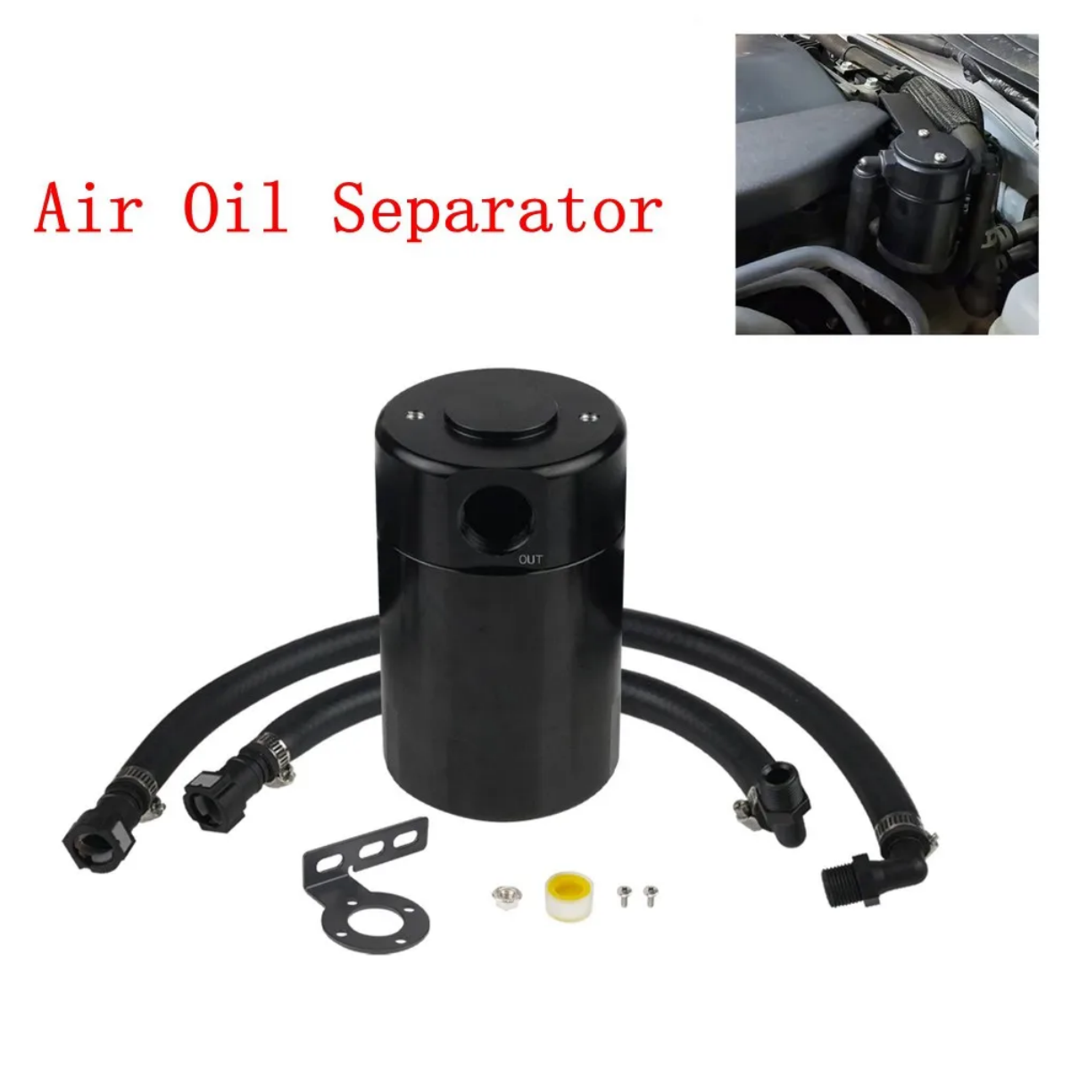 Car Air Oil Separator Oil Catch Can For 2021-2022 Chevy Suburban/GMC/Tahoe 019-2022 Chevy Silverado 1500/GMC Sierra 1500 Black EGRKIT Shop