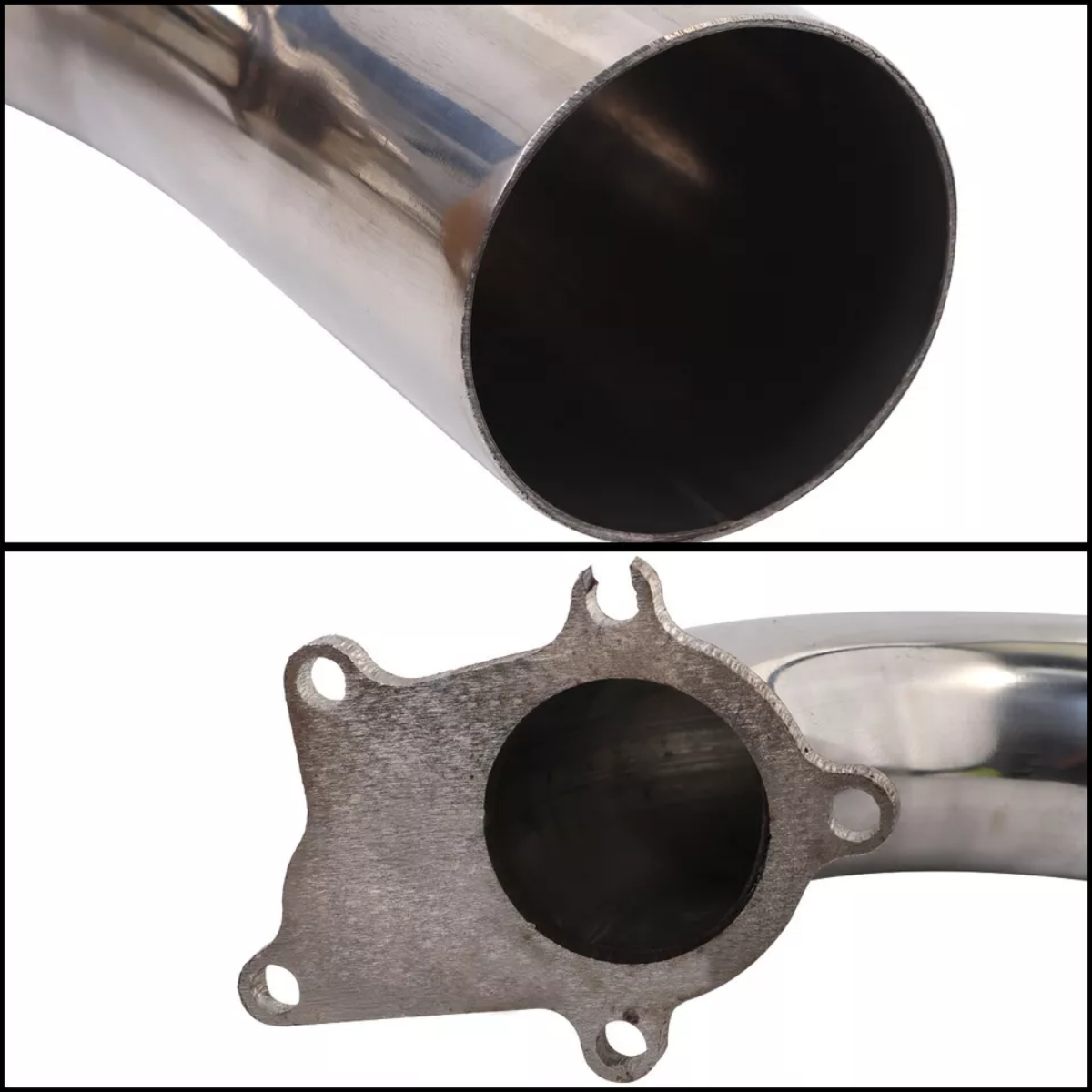 Stainless Steel Universal Exhaust T3/T4 5 Bolt Turbo Downpipe 10'' Long 90 Degree with Gasket For Honda Welded Flange EGRKIT Shop