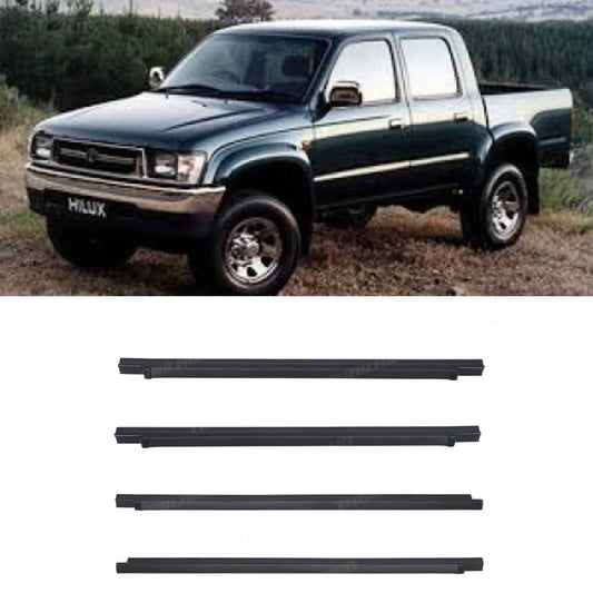 4Pcs Car Window Weatherstrip Black For Toyota Hilux 1998-2005 Car Weatherstrip Window Moulding Trim weatherstrip