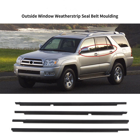 4Pcs Car Window Weatherstrip Black For Toyota 4 runner 2003-2008 Car Weatherstrip Window Moulding Trim weatherstrip