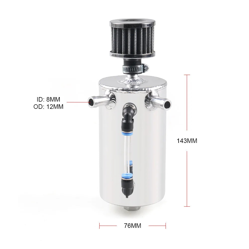 Universal 0.5L Aluminum Car Polishing Oil Catch Tank Can Reservoir Breather Air Filter oil catch can