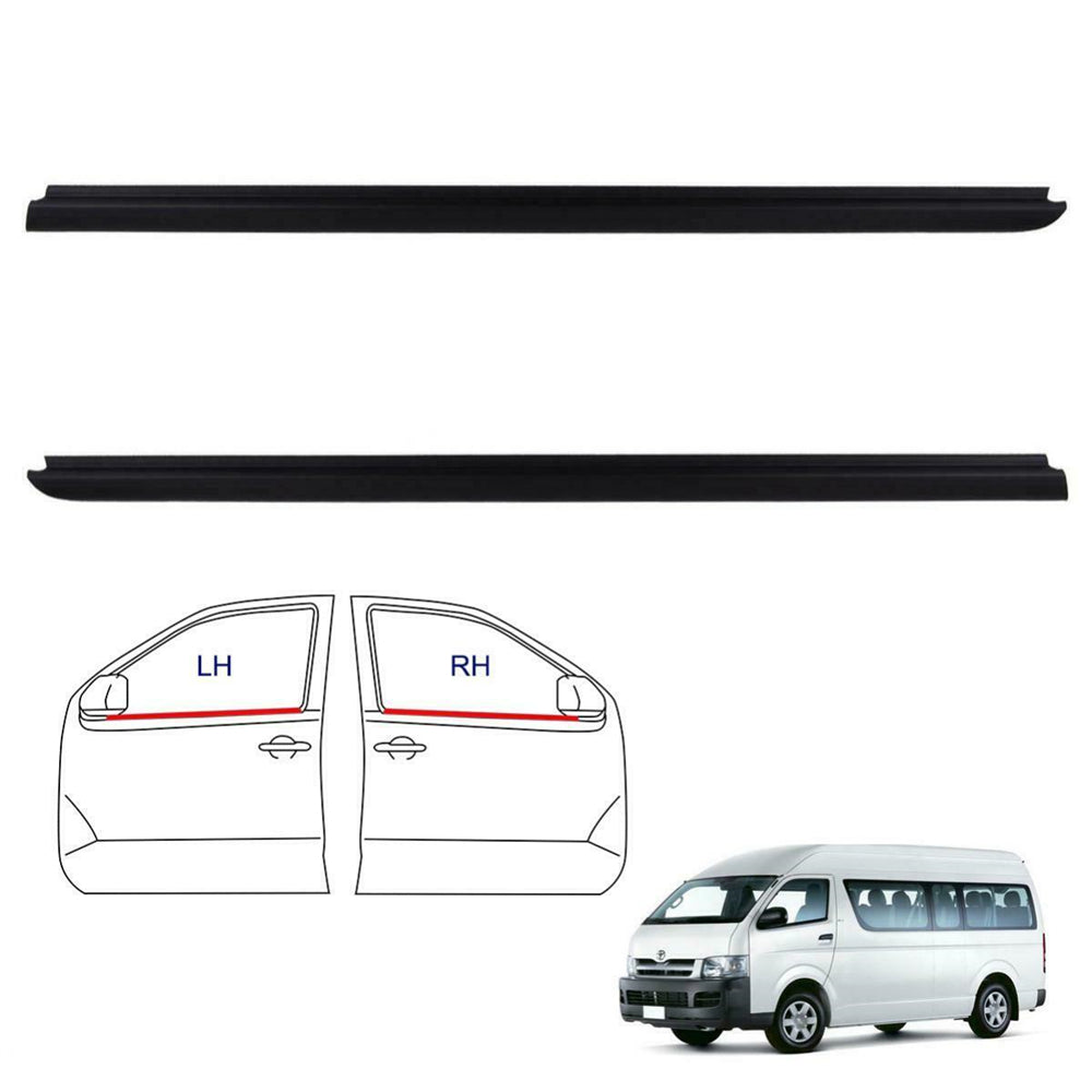 4Pcs Car Window Weatherstrip Black For Toyota Hiace 2003-2018 Car Weatherstrip Window Moulding Trim 68161-26040 68162-26040 weatherstrip