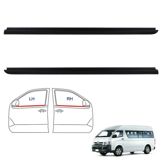 4Pcs Car Window Weatherstrip Black For Toyota Hiace 2003-2018 Car Weatherstrip Window Moulding Trim 68161-26040 68162-26040 weatherstrip
