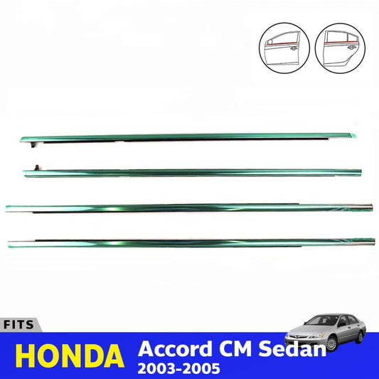 4Pcs Car Window Weatherstrip Black For Honda Accord 2003-2007 Car Weatherstrip Window Moulding Trim 72410-SDA-A01 72450-SDA-A01 72910-SDA-A01 72950-SDA-A01 weatherstrip