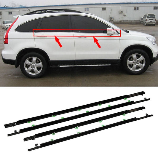 4Pcs Car Window Weatherstrip Black For Honda CRV 2007-2011 Car Weatherstrip Window Moulding Trim 72450-SWA-A01 72410-SWA-A01 72950-SWA-A01 72910-SWA-A01 weatherstrip