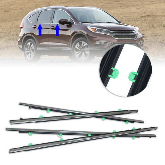 4Pcs Car Window Weatherstrip Black For Honda CRV 2012-2016  Car Weatherstrip Window Moulding Trim  72450-T0G-A01 72410-T0G-A01 72950-T0G-A01 72910-T0G-A01 weatherstrip