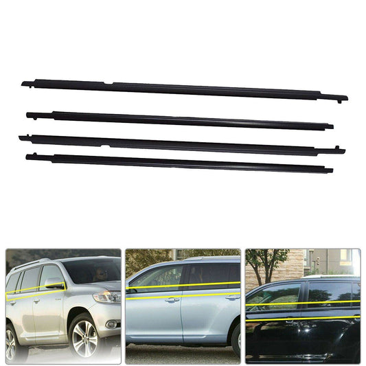 4Pcs Car Window Weatherstrip For Toyota Highlander 2008-2010 Car Weatherstrip Window Moulding Trim weatherstrip
