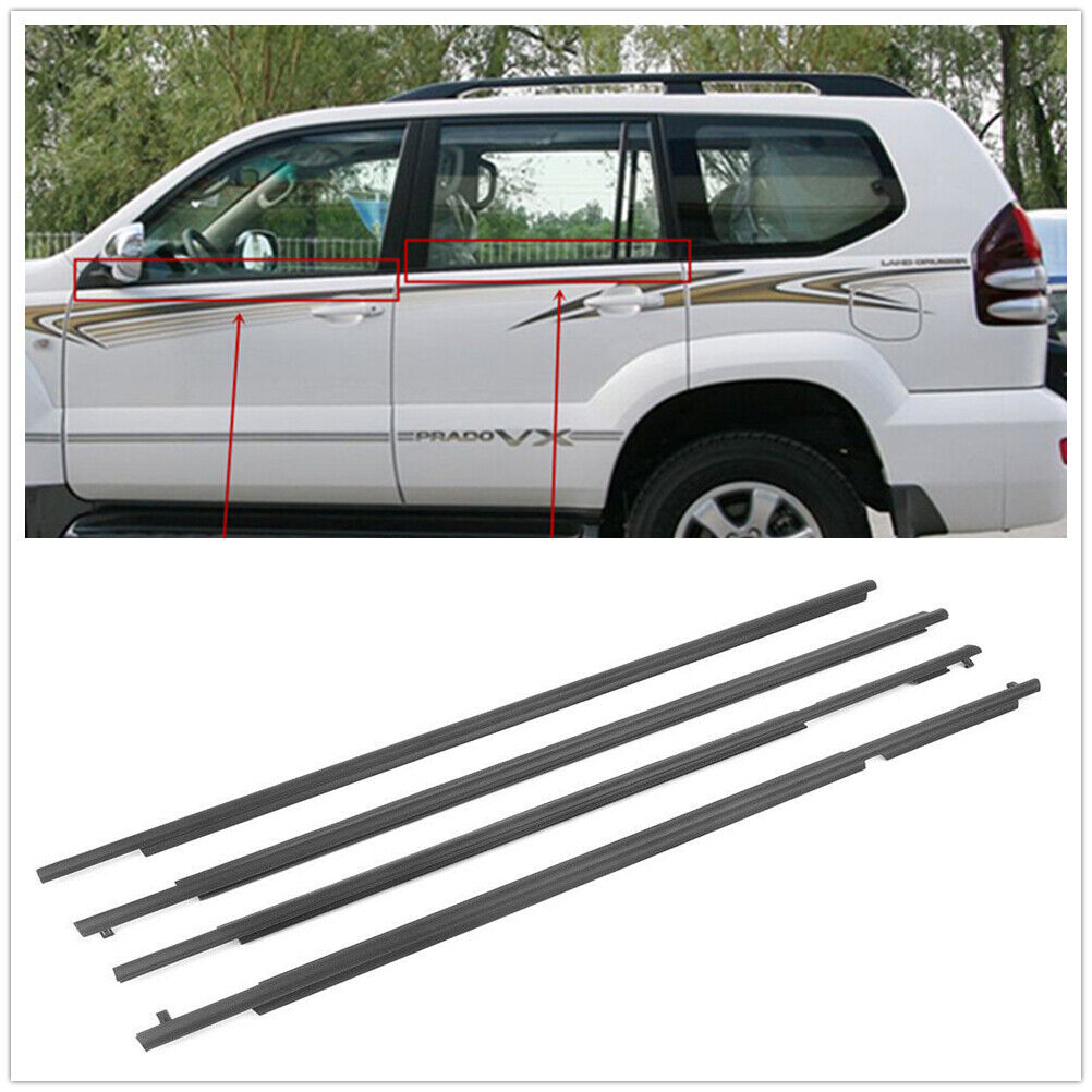 4Pcs Car Window Weatherstrip For Toyota Prado 2010-2018 Car Weatherstrip Window Moulding Trim 75711-60071 75712-60071 75721-60071 75722-60071 EGRKIT Shop