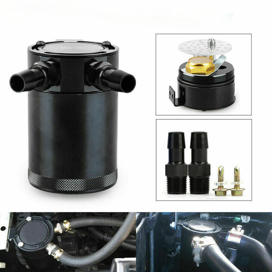 Oil Catch Can Kit 2 Port 300ml Tank Baffled Reservoir with Breather Filter Black EGRKIT Shop