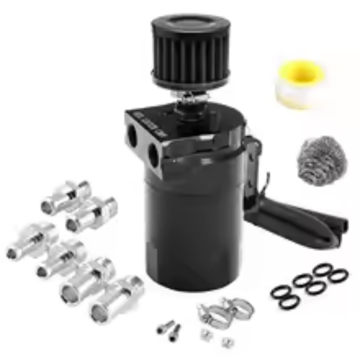 Universal Car Oil Catch Can Kit Reservoir Tank 300ml With Breather 3/8" BLUE Aluminum oil catch can