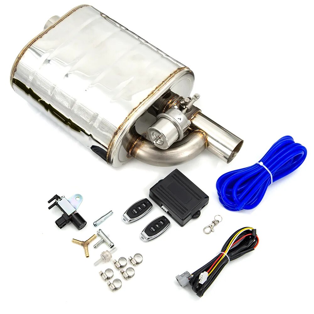 2" 2.5" 3'' Inch Exhaust Muffler With Dump Valve Stainless Steel Electric Exhaust Cutout Remote Control Set Or OBD Control EGRKit Shop