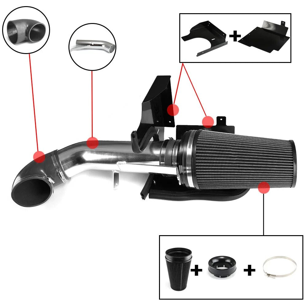 4" Cold Air Intake System/Kit+Heat Shield FOR 1999-2006 GMC Chevy V8 4.8L 5.3L 6.0L Sierra 1500 2500 3500 Air Filter Kit EGRKit Shop