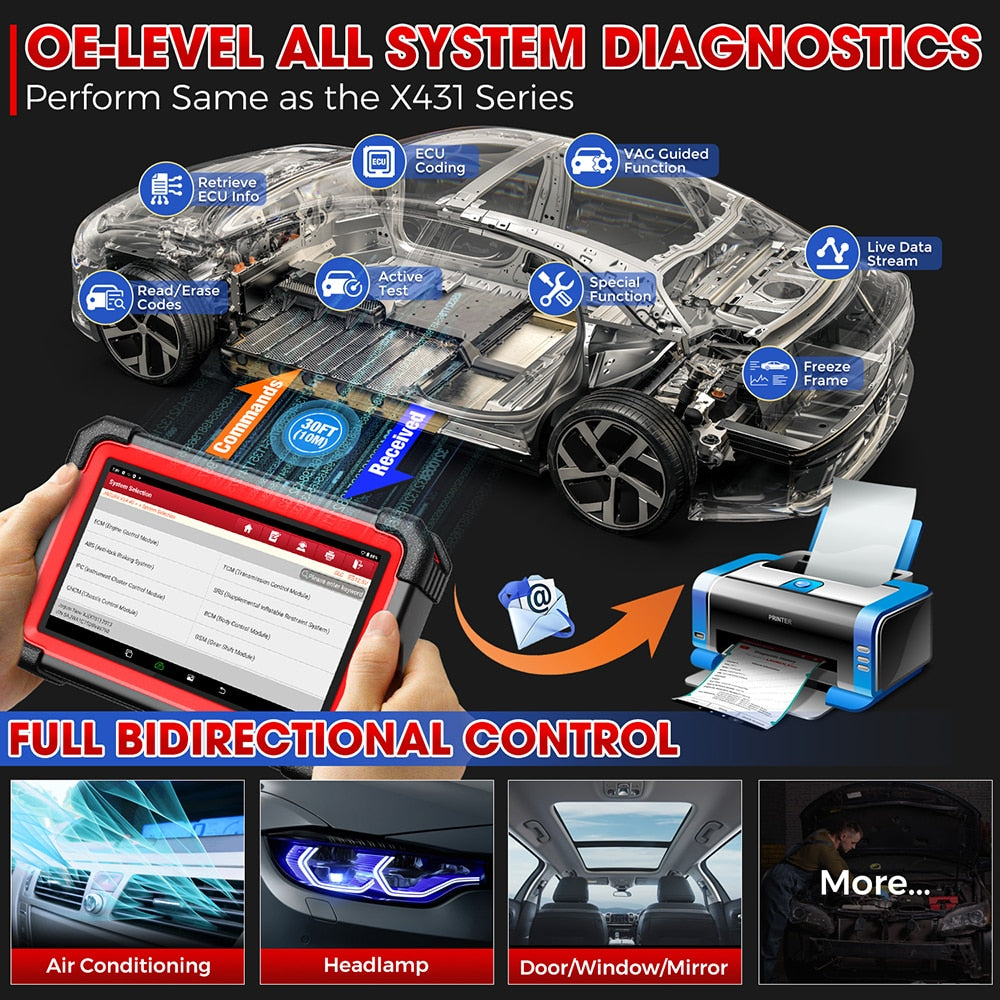LAUNCH X431 CRP919E BT Car Diagnostic Tool DBScar VII VCI Auto OBD OBD2 Scanner Active Test ECU Coding CANFD DOIP 31 EGRKit Shop