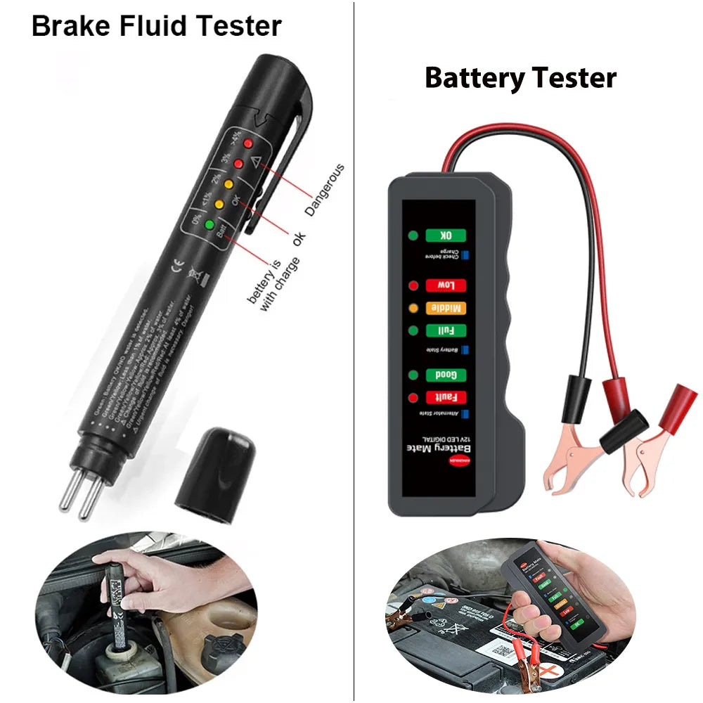 Auto Liquid testing Brake Fluid Tester pen 5 LED indicator display for ...