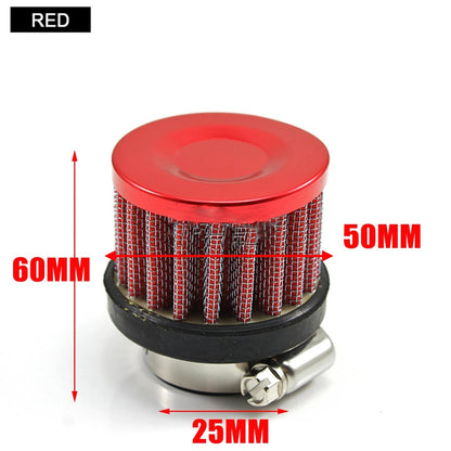 25mm Universal Mini Car Air Filter Motorcycle Cold Air Intake High Flow Crankcase Vent Cover Mini Filter Mushroom Head Auto Part EGRKit Shop
