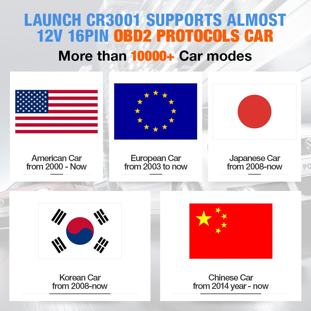 LAUNCH X431 CR3001 Car Full OBD2 Diagnostic Tools Automotive Professional Code Reader Scanner Check Engine Free Update pk ELM327 EGRKIT Shop