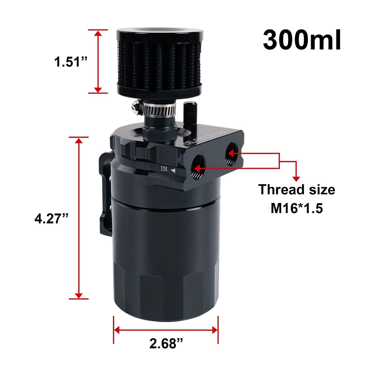 Universal Oil Catch Can Tank Kit Polish Baffled Reservoir with Breather Filter EGRKIT Shop