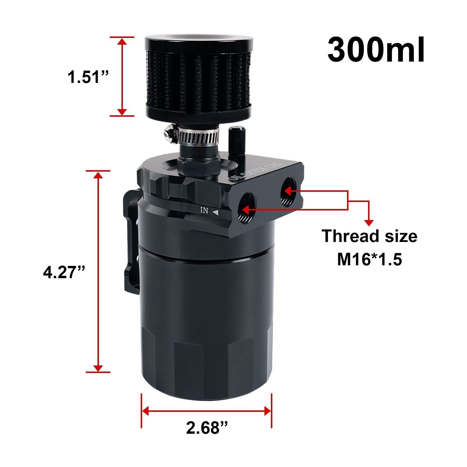Universal Oil Catch Can Tank Kit Polish Baffled Reservoir with Breather Filter EGRKIT Shop