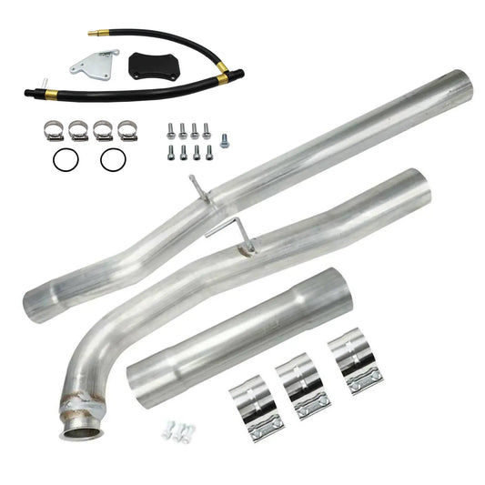 Exhaust Muffler Pipe & EGR Valve Cooler Delete Kit For 2011-2015 Chevy Silverado GMC Sierra 6.6L Duramax LML Diesel Egr Kit