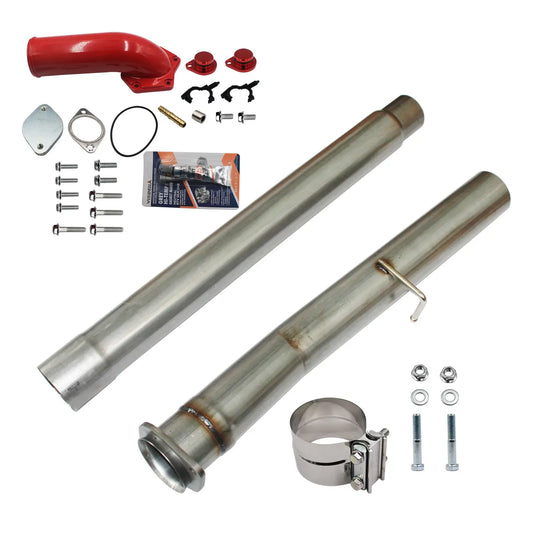 Off Road 4" Exhaust Pipe & EGR Valve Delete Kit + Intake Elbow DIECAST For 2008-2010 Ford F Powerstroke Diesel 6.4L EGRKIT Shop